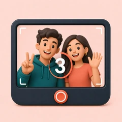 Kamera DSLR dengan countdown